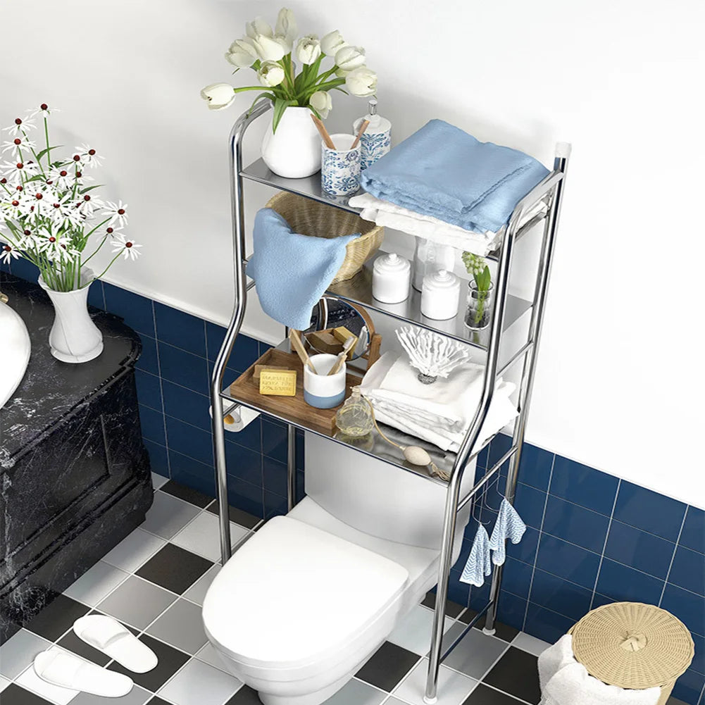 Studyset Stainless Steel Over Toilet Storage Shelf With Paper Holder