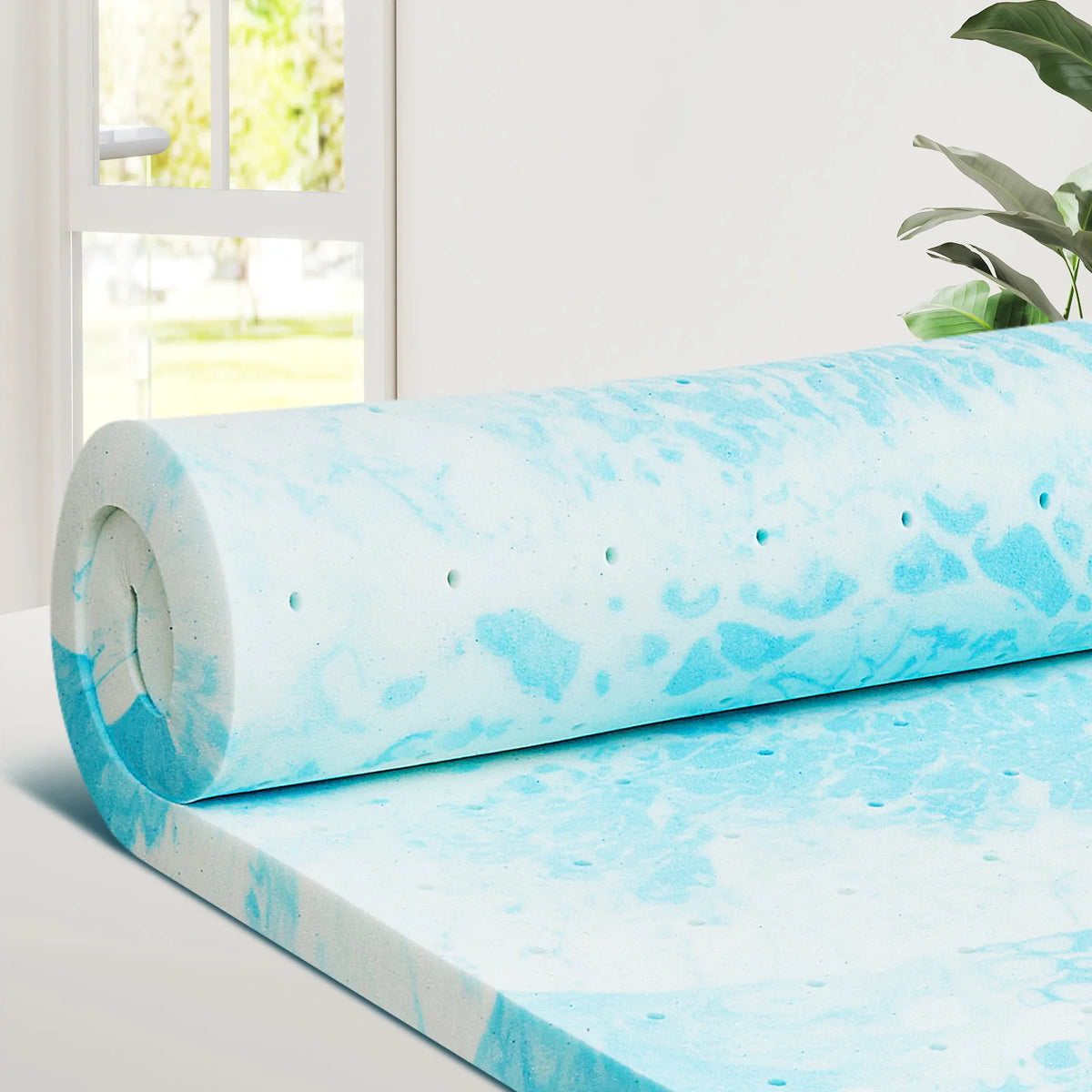 MCQ Memory Foam Mattress Topper Gel Cooling Breathable Soft Comfort