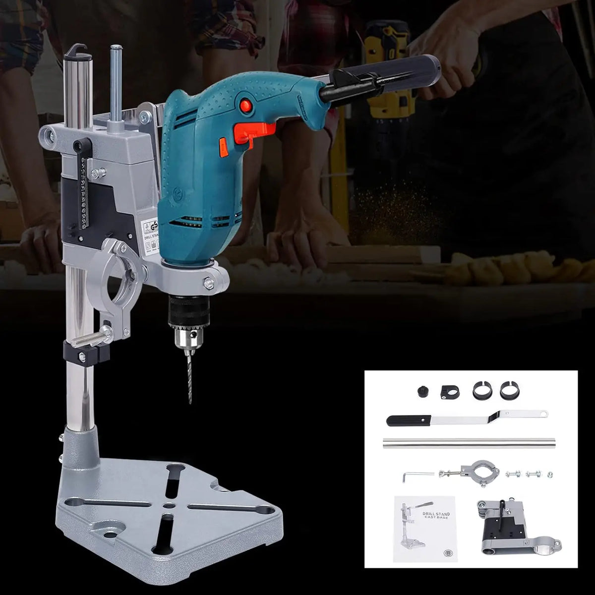 Portable Adjustable Drill Press Stand For Hand Drill Workshop Tool