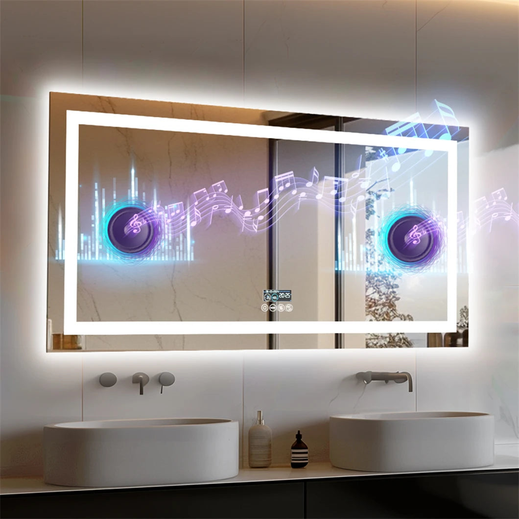 Borwart Smart Led Vanity Mirror With Bluetooth Anti Fog