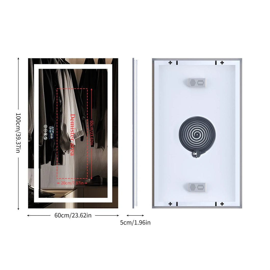 Borwart Smart Led Vanity Mirror With Bluetooth Anti Fog