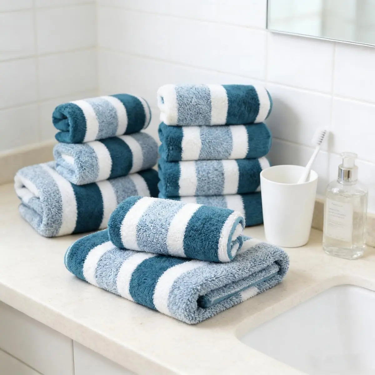 18 Piece Quick Dry Bath Towel Set With Exceptional Absorption