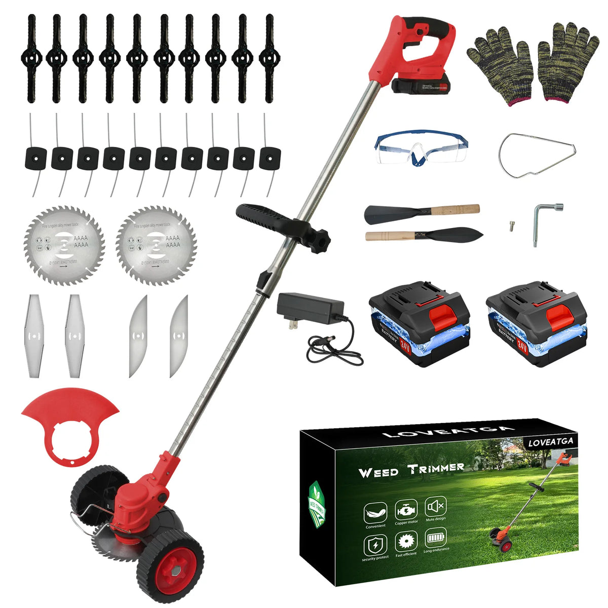 Cordless 21V Three In One Grass Trimmer With Rechargeable Battery