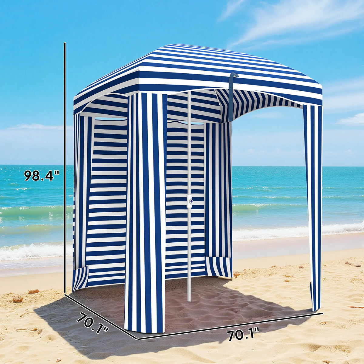 Outsunny Beach Cabana Umbrella With Bag And Windows
