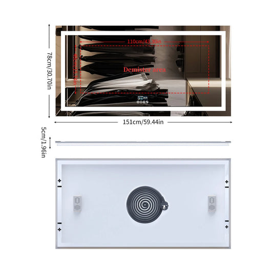 Borwart Smart Led Vanity Mirror With Bluetooth Anti Fog