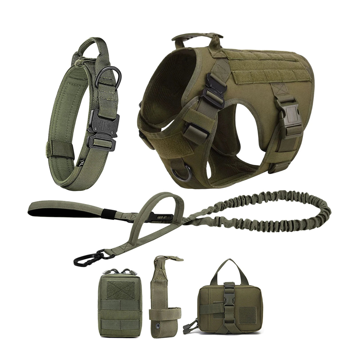 Tactical Dog Harness Vest With Molle Pouches For Training