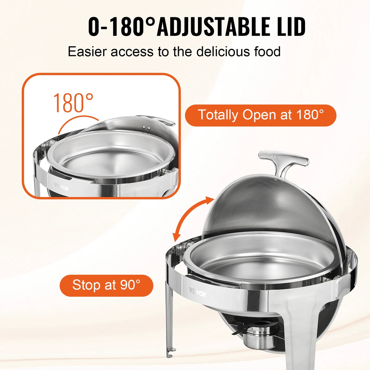 Succebuy Stainless Steel Roll Top Chafing Dish Catering Warmer