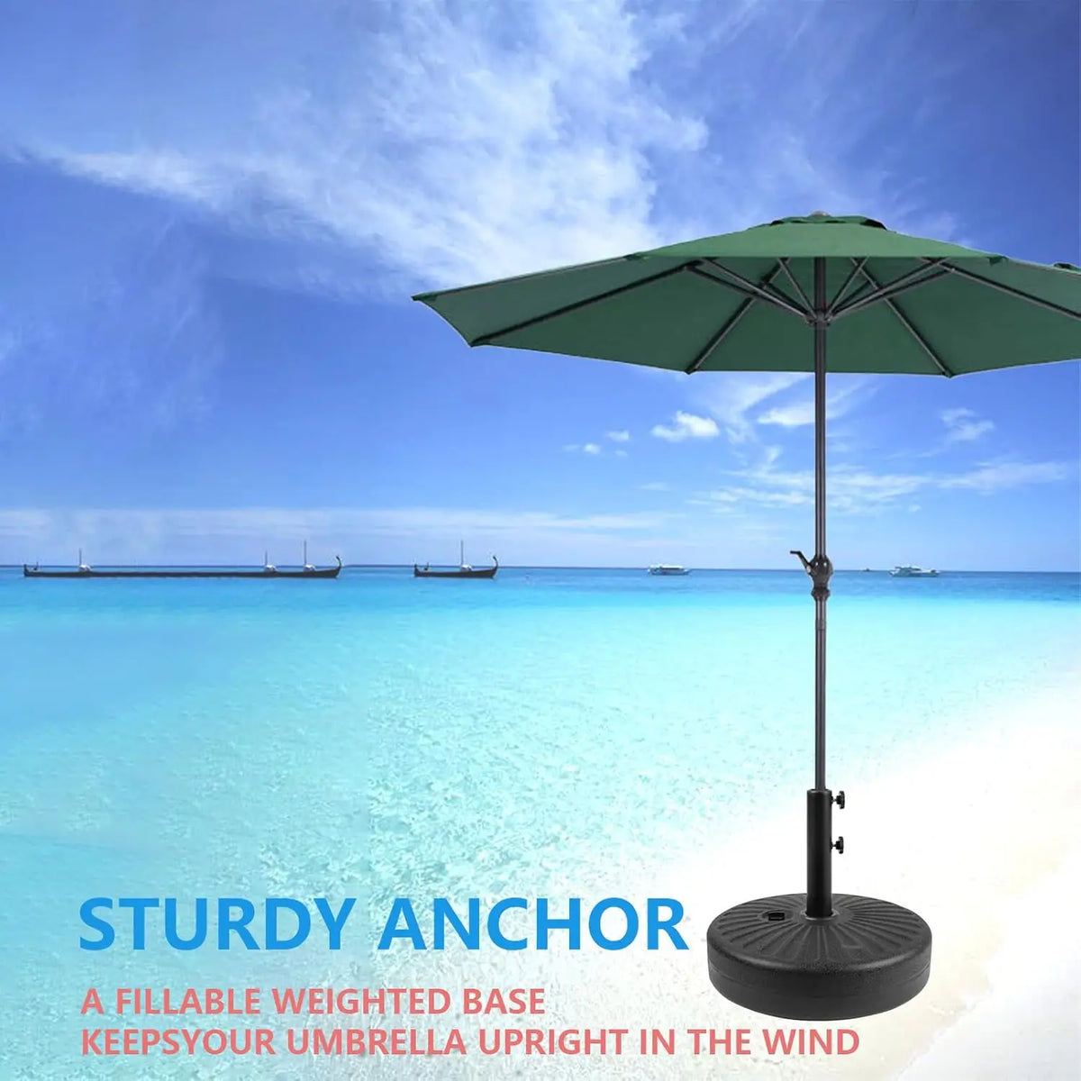 Weighted Patio Umbrella Base Sand Or Water Fillable Adjustable
