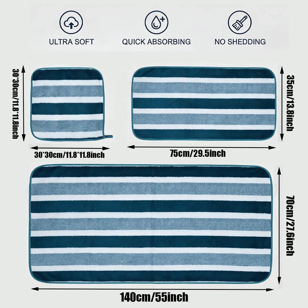 18 Piece Quick Dry Bath Towel Set With Exceptional Absorption
