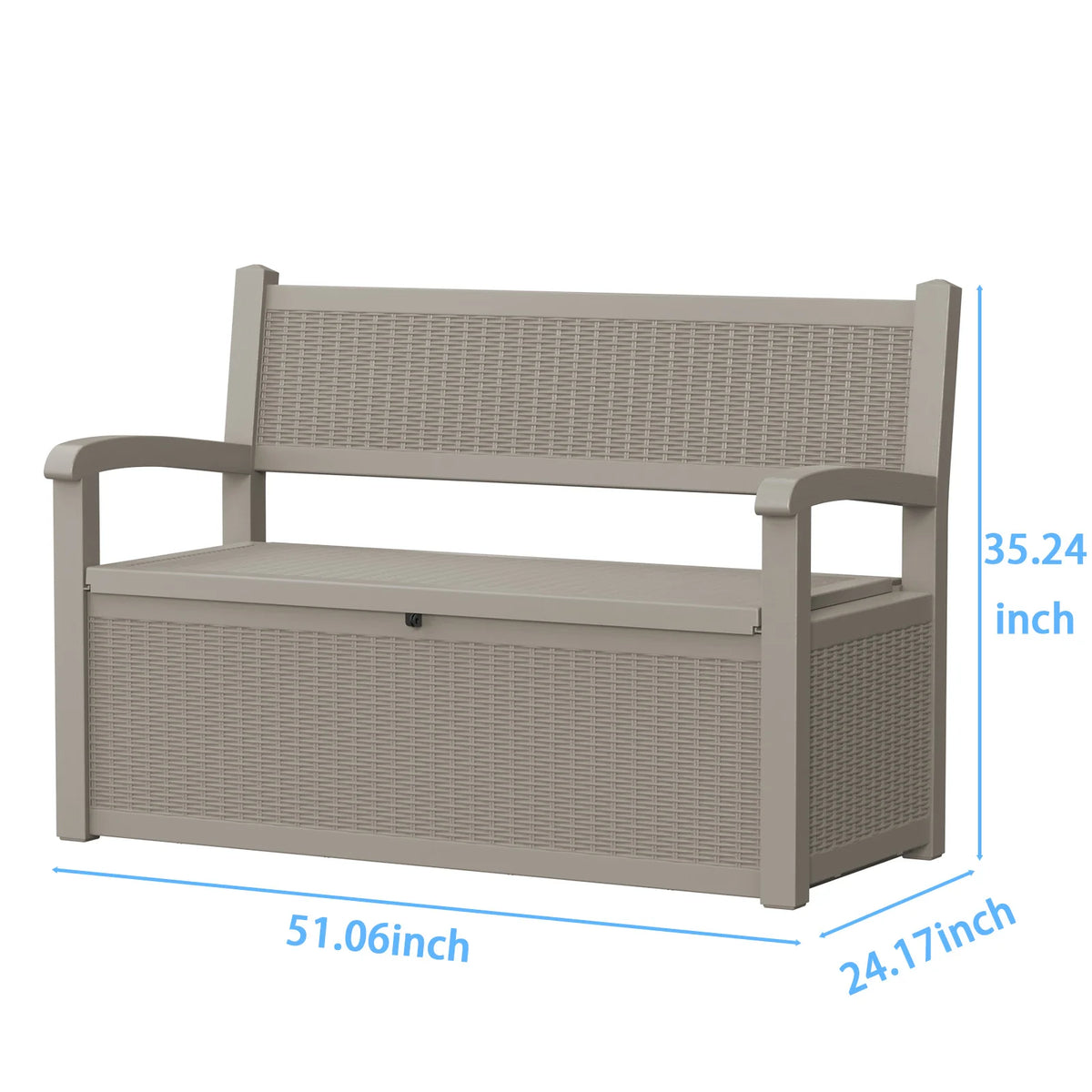 Weatherproof Rattan Look Outdoor Storage Bench Patio