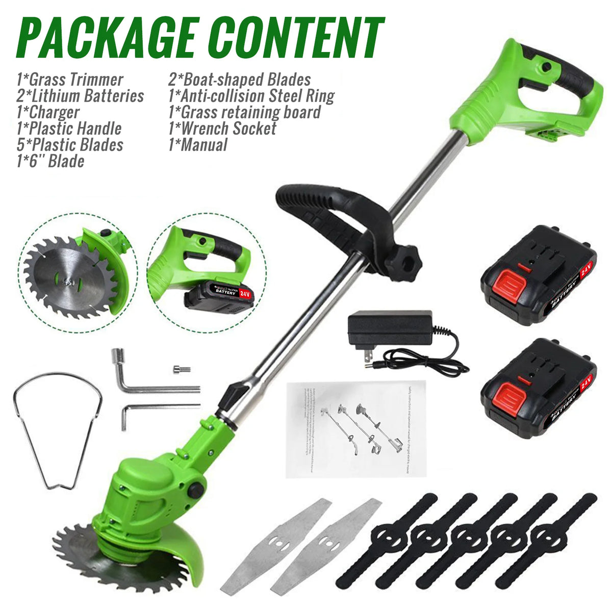 Cordless Brushless Electric 2-In-1 Weed And Grass Trimmer