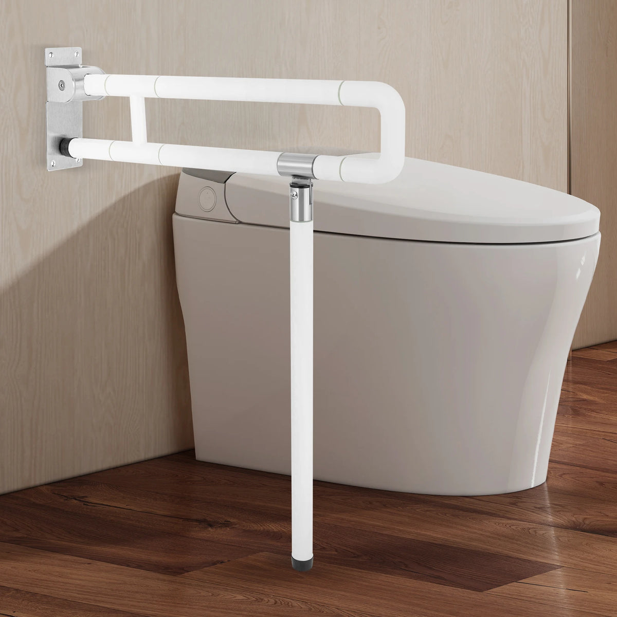 Foldable Drop Down Toilet Grab Bar Handicap Support Assist Rail Metal
