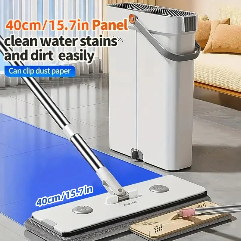 Joybos Flat Mop Bucket System Includes 2 Microfiber Cleaning Pads