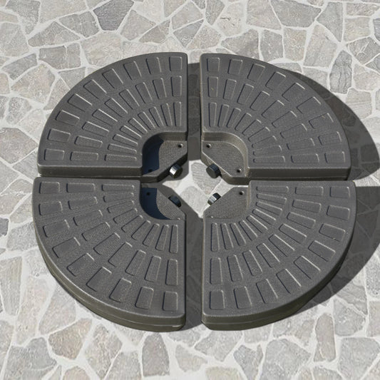 Cantilever Patio Umbrella Base Set, Fan Shaped Weights With Handles