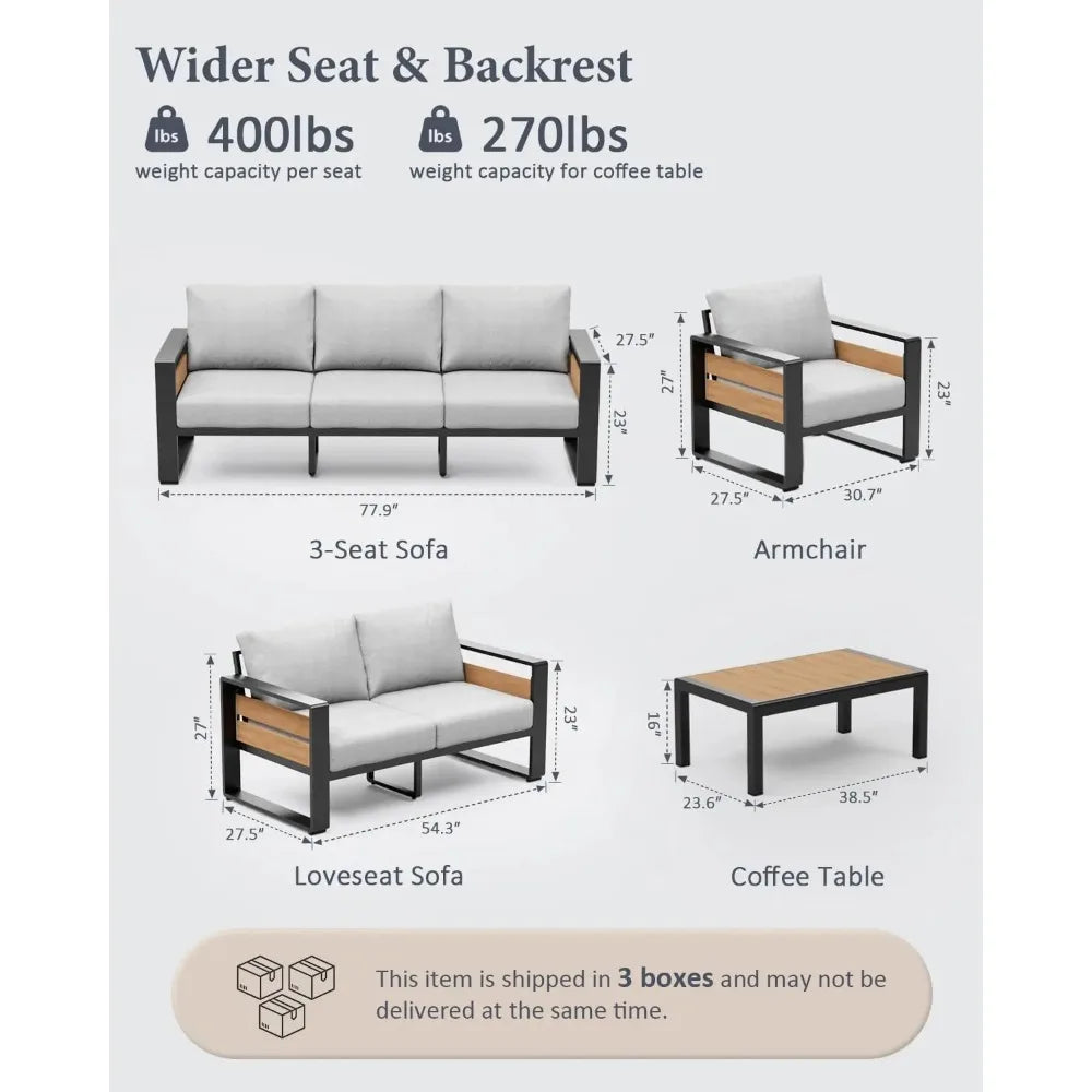 Modern Rattan Outdoor Patio Furniture Garden Set With Table