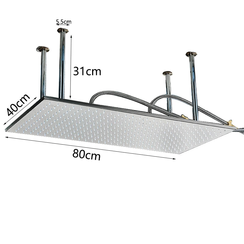 Wanmivezlo Led Rainfall Shower Head Wall Mounted Brass Faucet