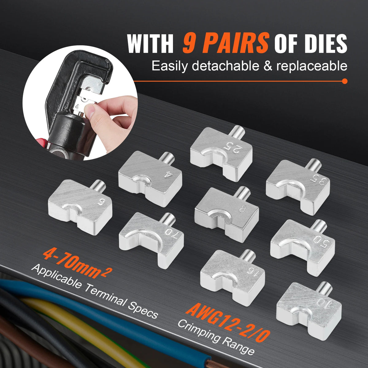 SucceBuy Hydraulic Cable Crimping Tool For Copper Aluminum Terminal Lugs
