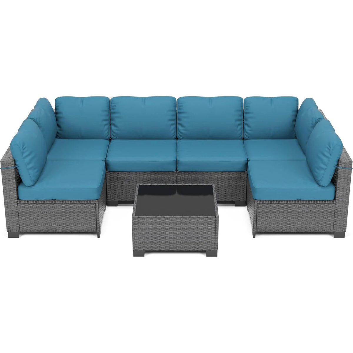 HobbyLane 7 Piece Modular Outdoor PE Rattan Sofa Set