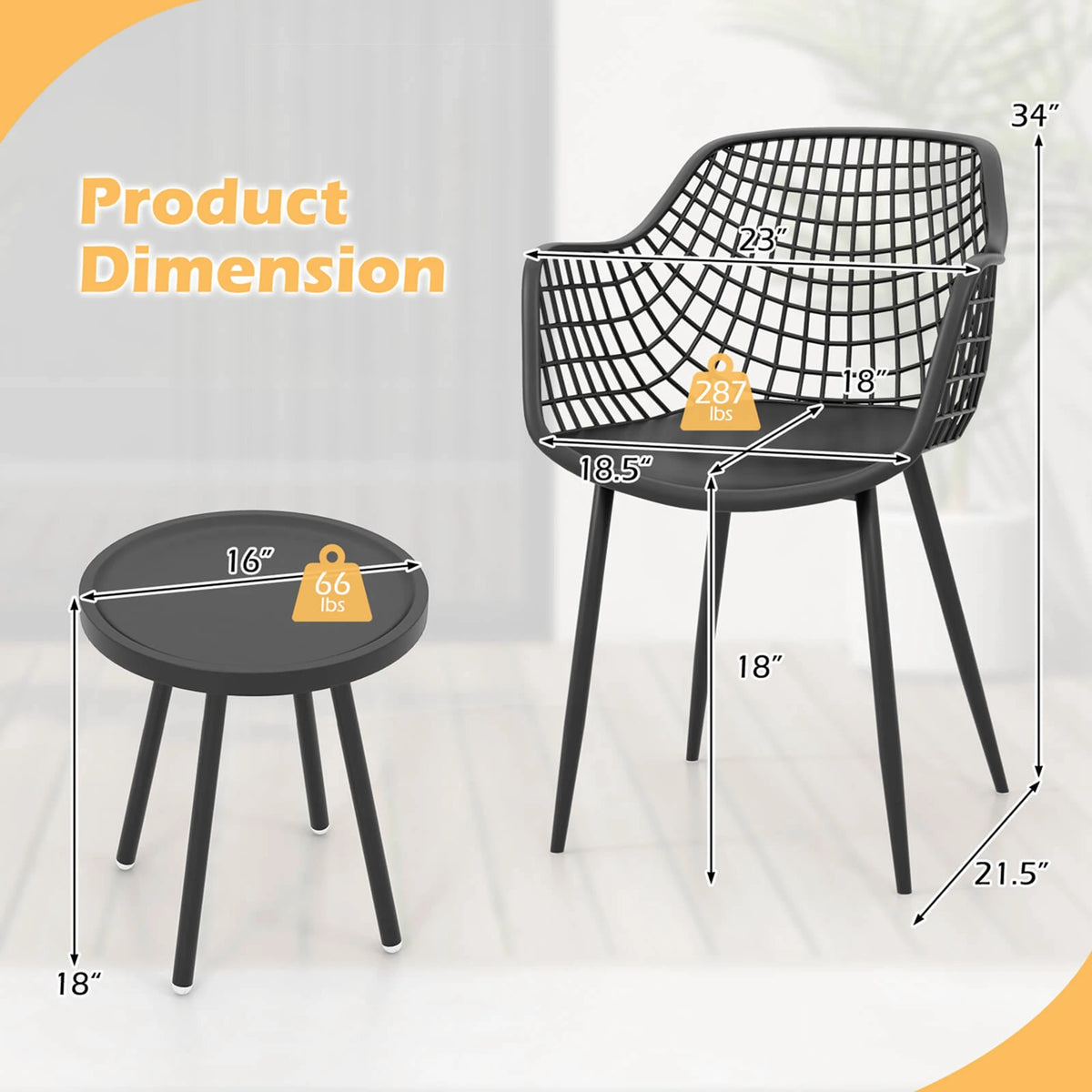 HOMASIS All Weather Heavy Duty Patio Bistro Dining Set