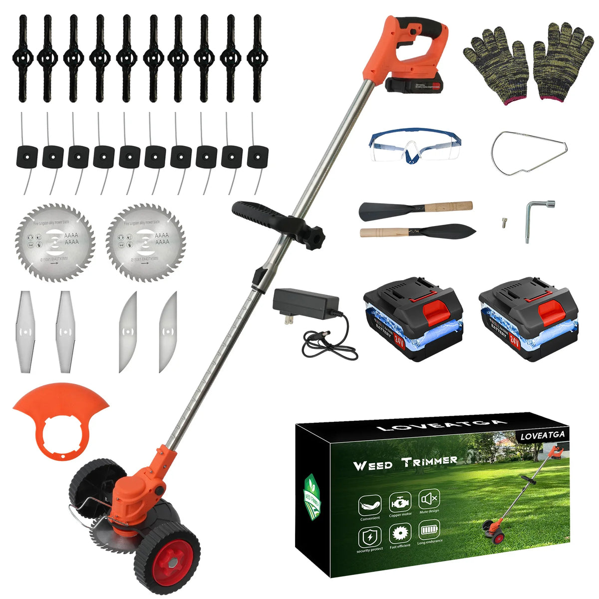 Cordless 21V Three In One Grass Trimmer With Rechargeable Battery