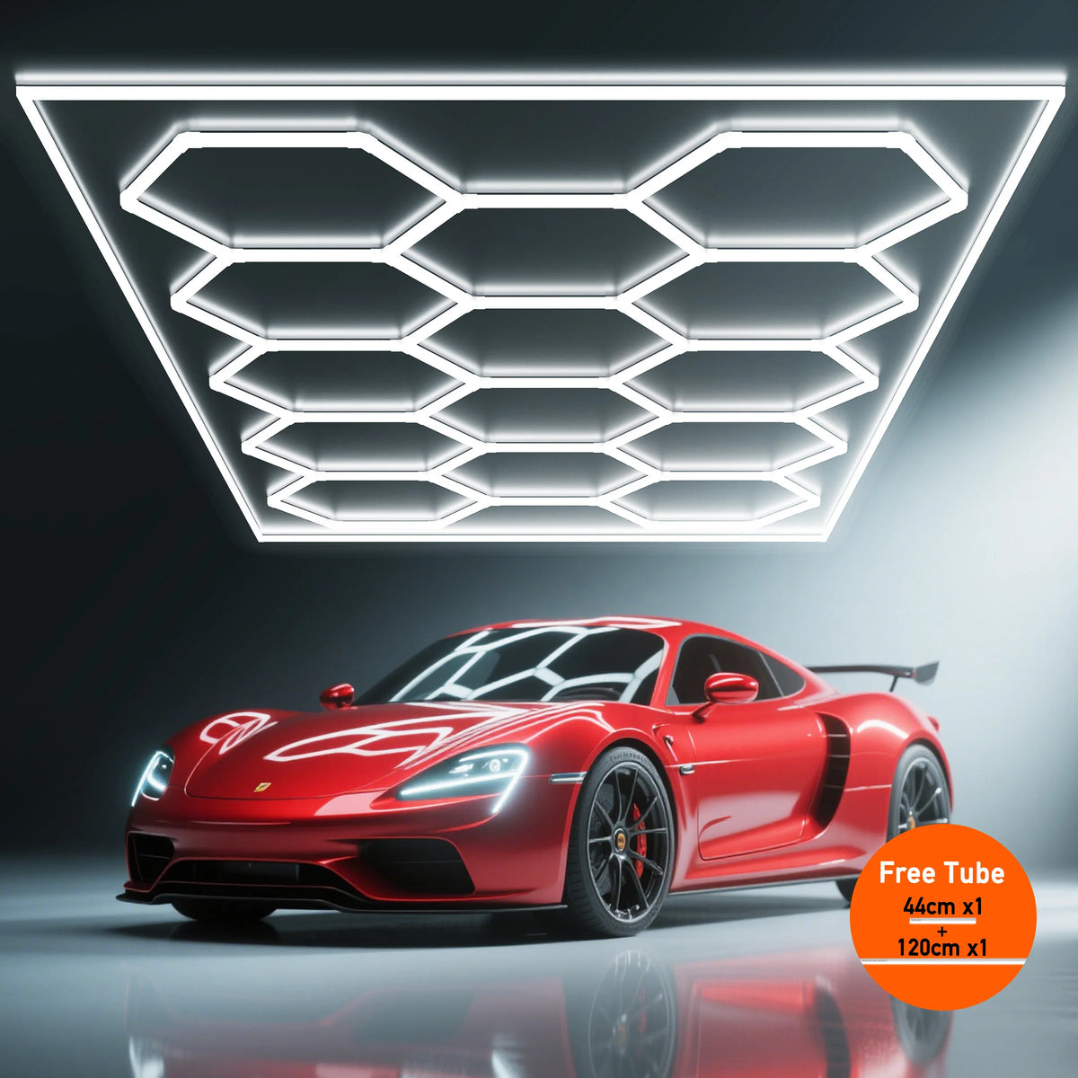 Hexagon Led Honeycomb Ceiling Light With Frame For Garage
