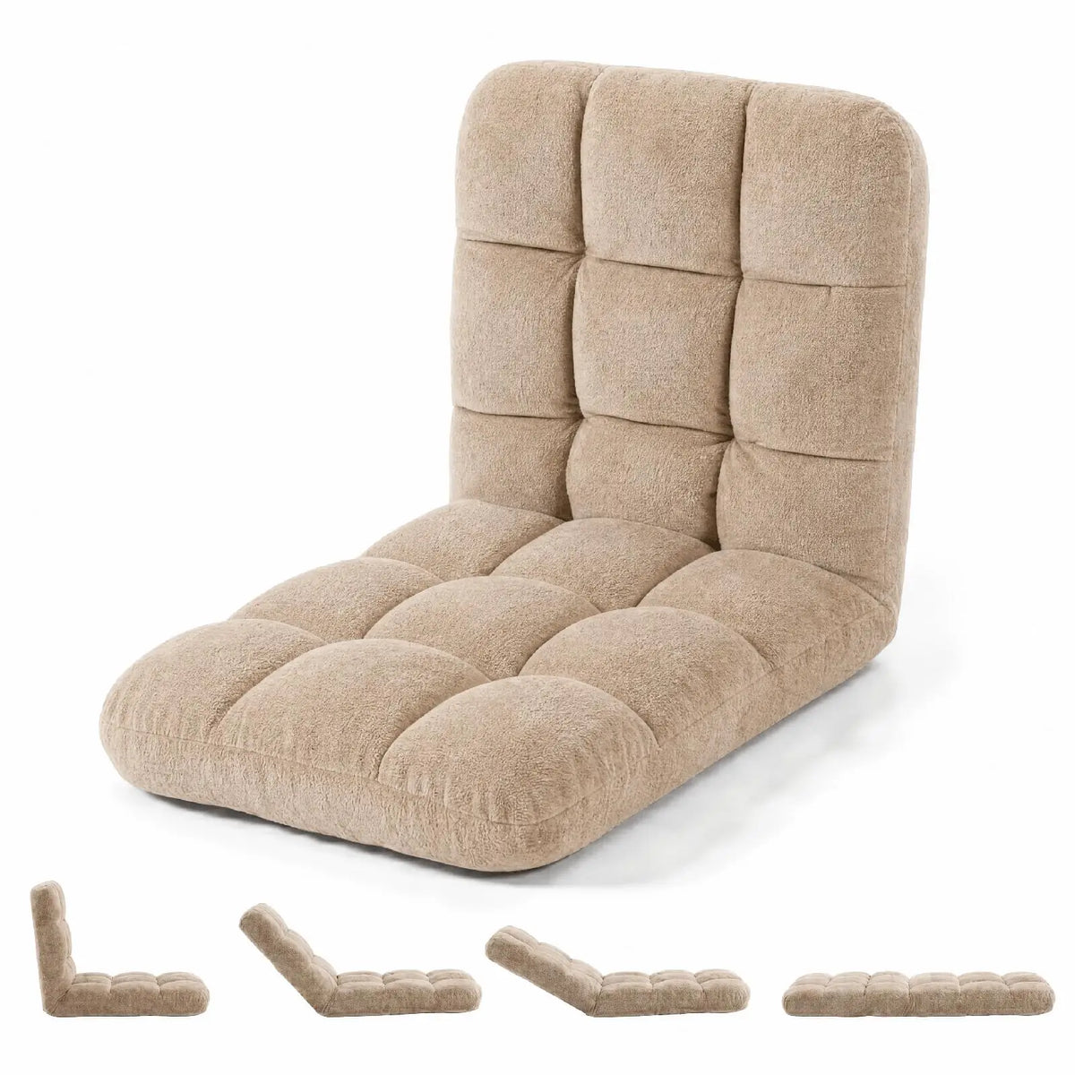 HiMISS Adjustable Floor Chair With Back Support And Foldable Design