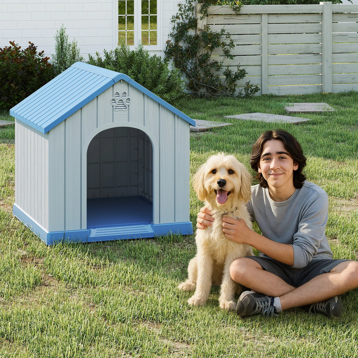Weatherproof Plastic Dog House For Outdoor And Indoor Pets