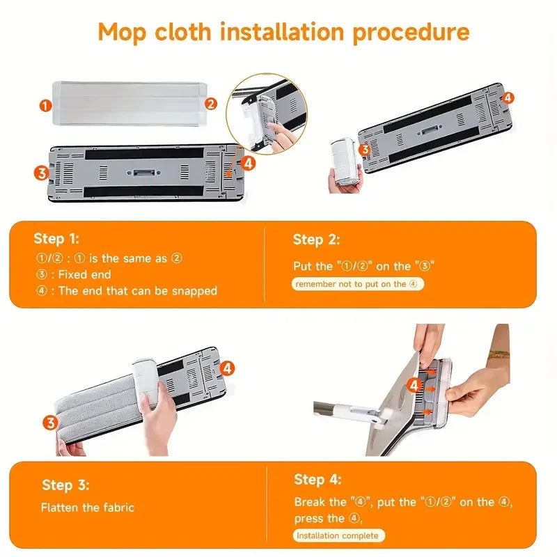 Joybos Flat Mop Bucket System Includes 2 Microfiber Cleaning Pads