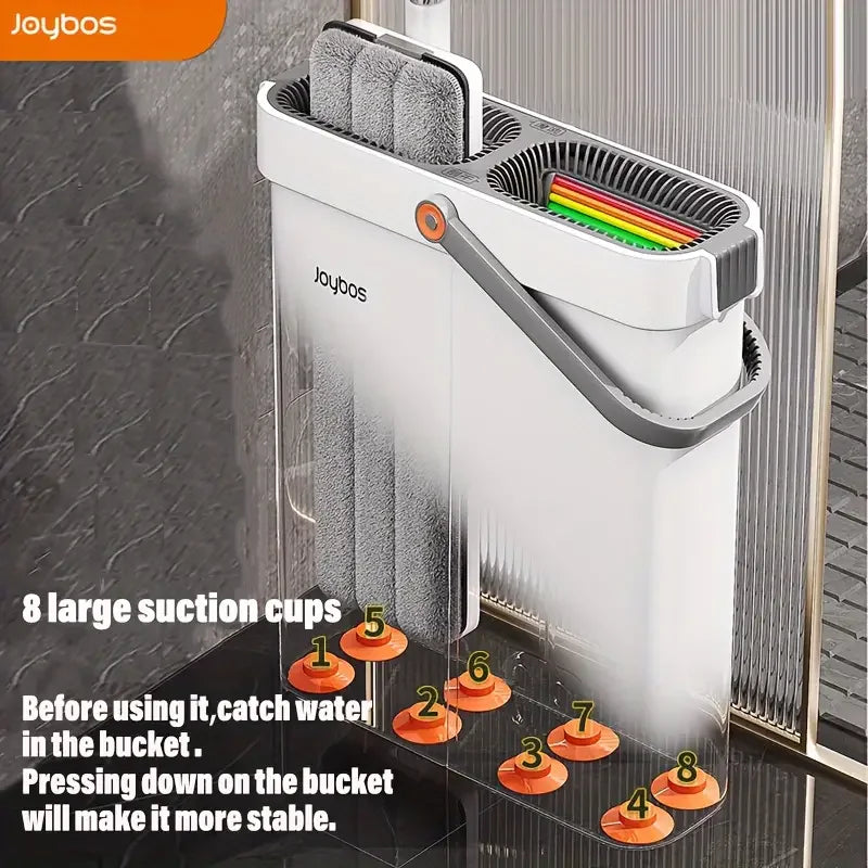 Joybos Flat Mop Bucket System Includes 2 Microfiber Cleaning Pads
