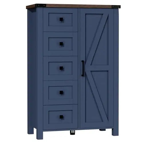 Farmhouse Style Barn Door Storage Cabinet For Bedroom Organization
