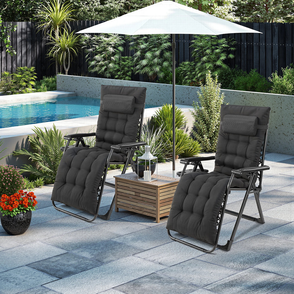 JHK Zero Gravity Recliner Portable Folding Patio Lounge Chair