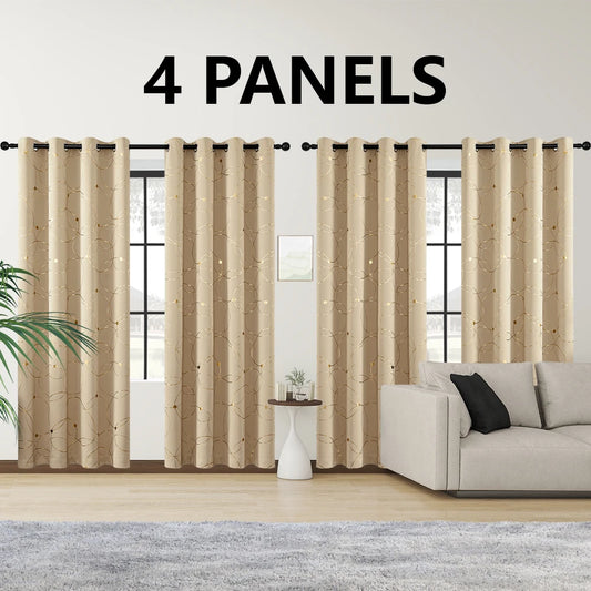 Polyester Thermal Blackout Curtains Grommet Printed Room Darkening For Bedroom
