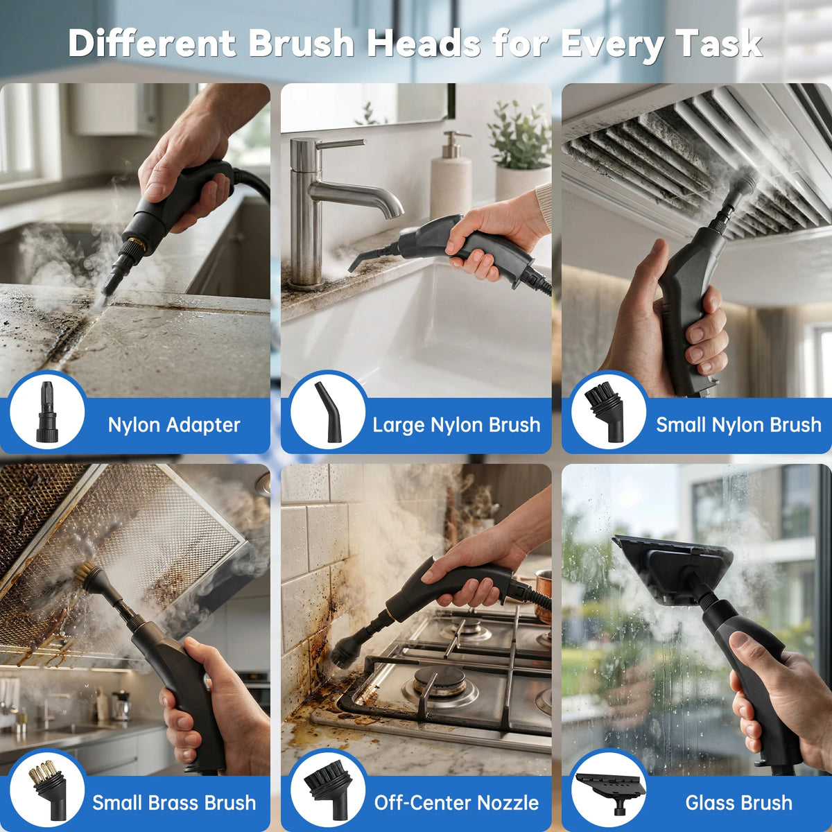 2500W Portable Handheld Steam Cleaner With Accessories