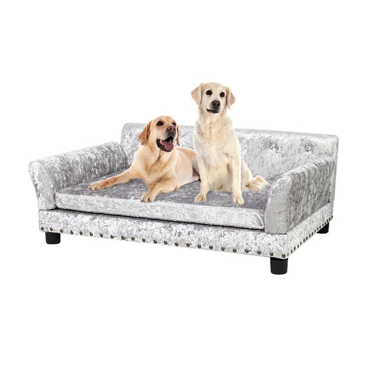 Bingopaw Deluxe Velvet Pet Sofa With Removable Cushion For Dogs