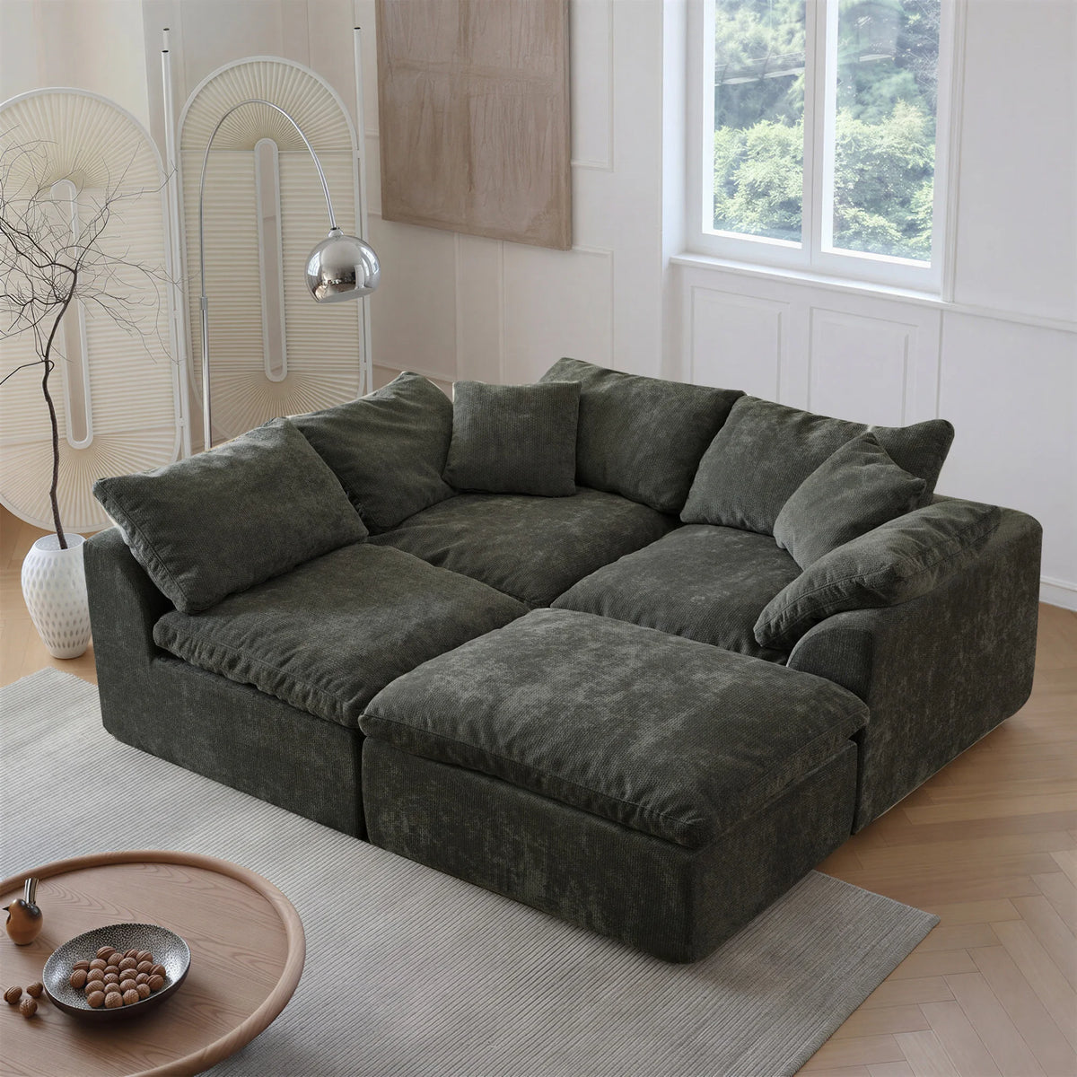 Yeflixvrau Modern Modular Sectional Sofa With Comfortable Cushions