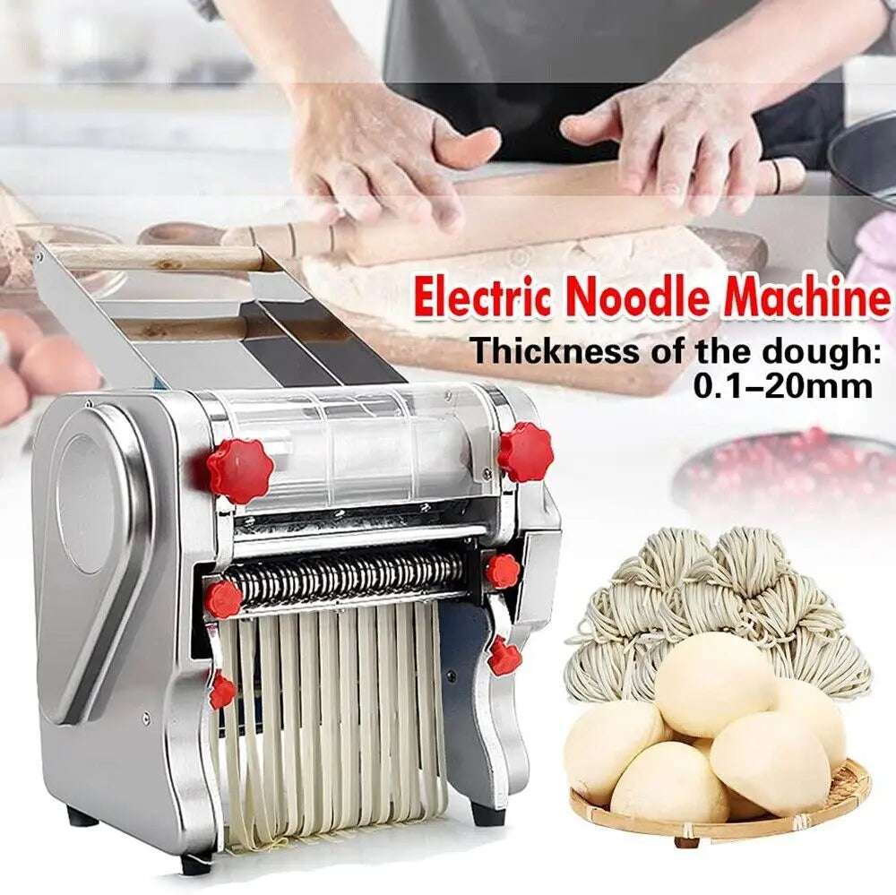 Commercial Stainless Steel Electric Pasta Noodle Machine Dual Knife 550W