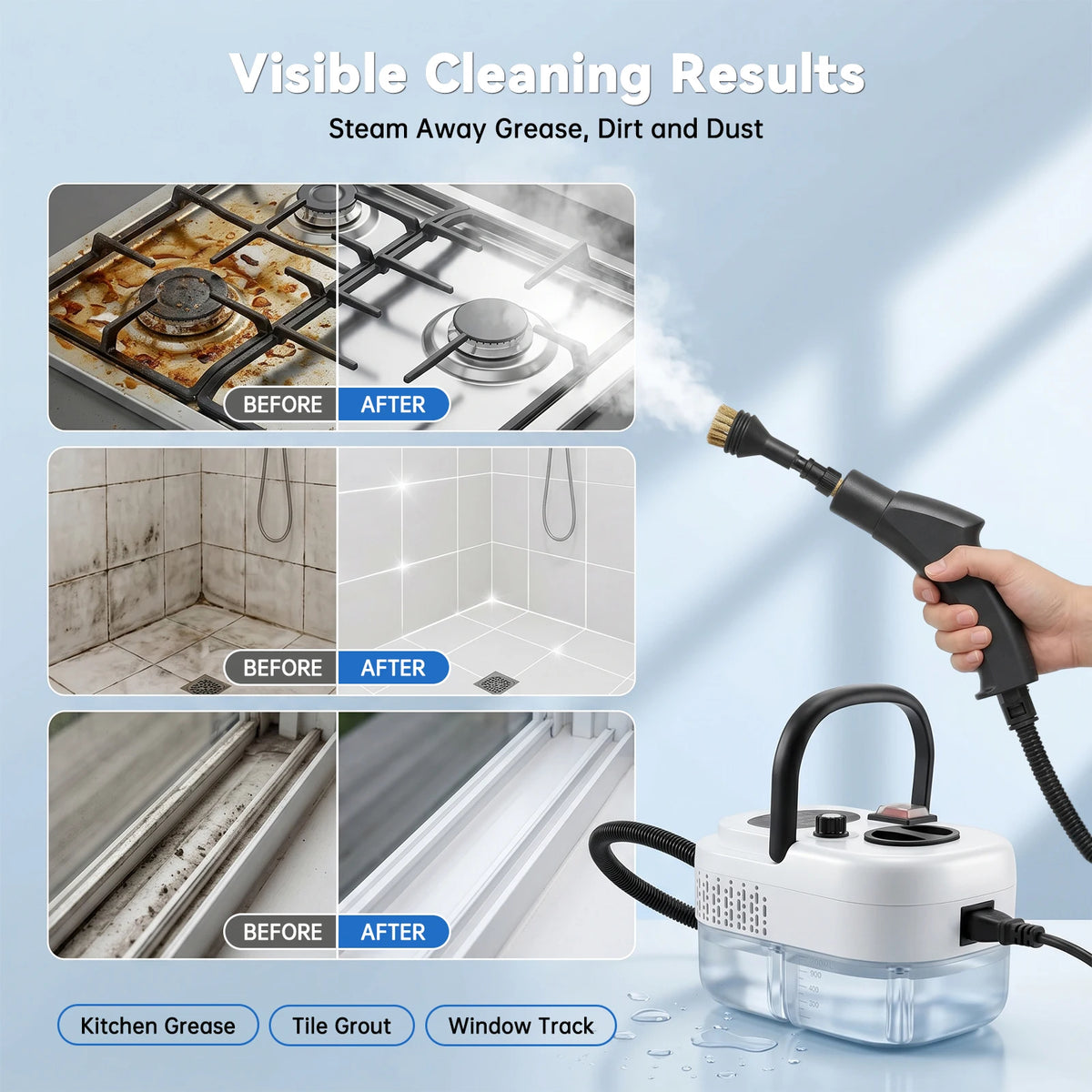 2500W Portable Handheld Steam Cleaner With Accessories