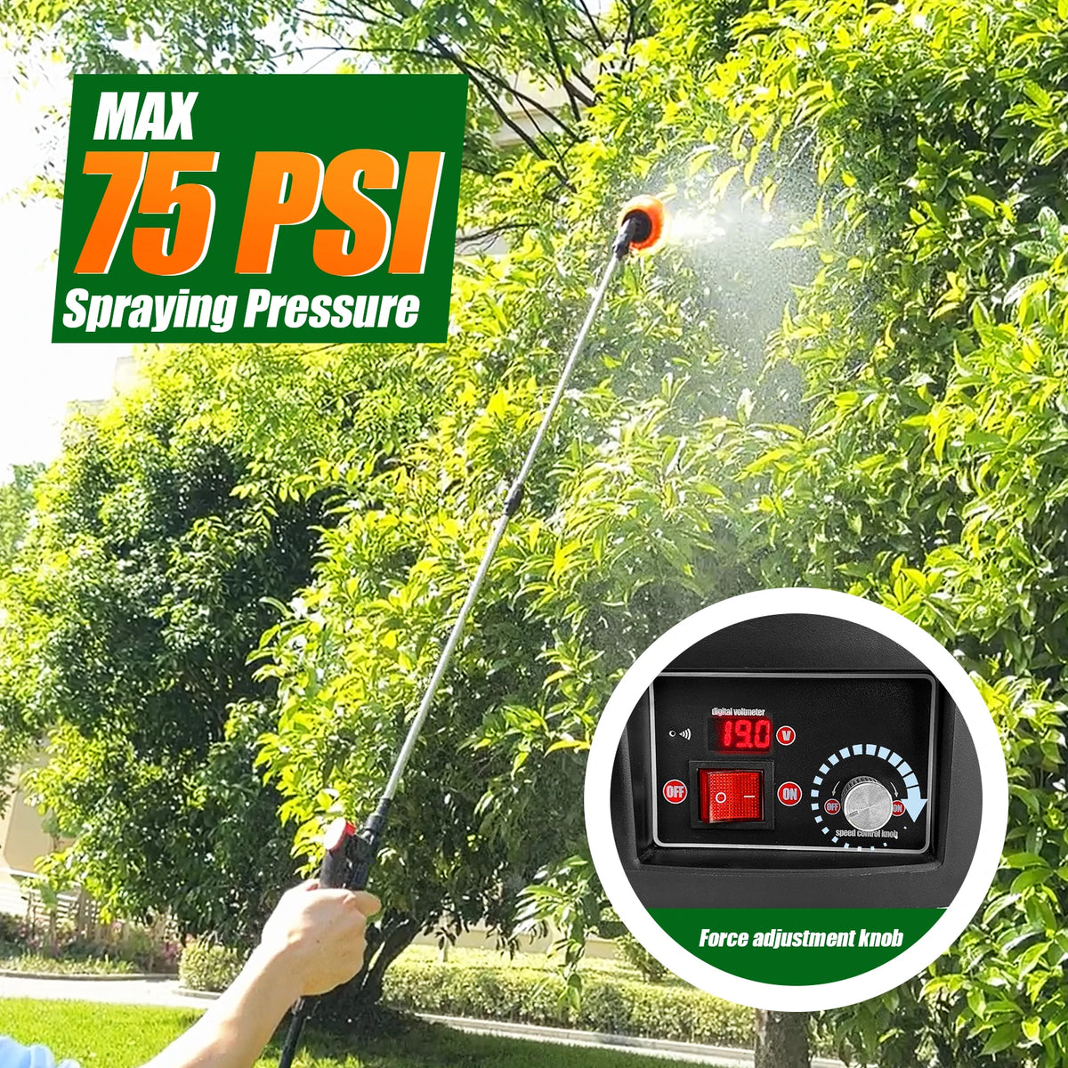 Cordless Electric Backpack Garden Sprayer With Telescopic Spray Wand