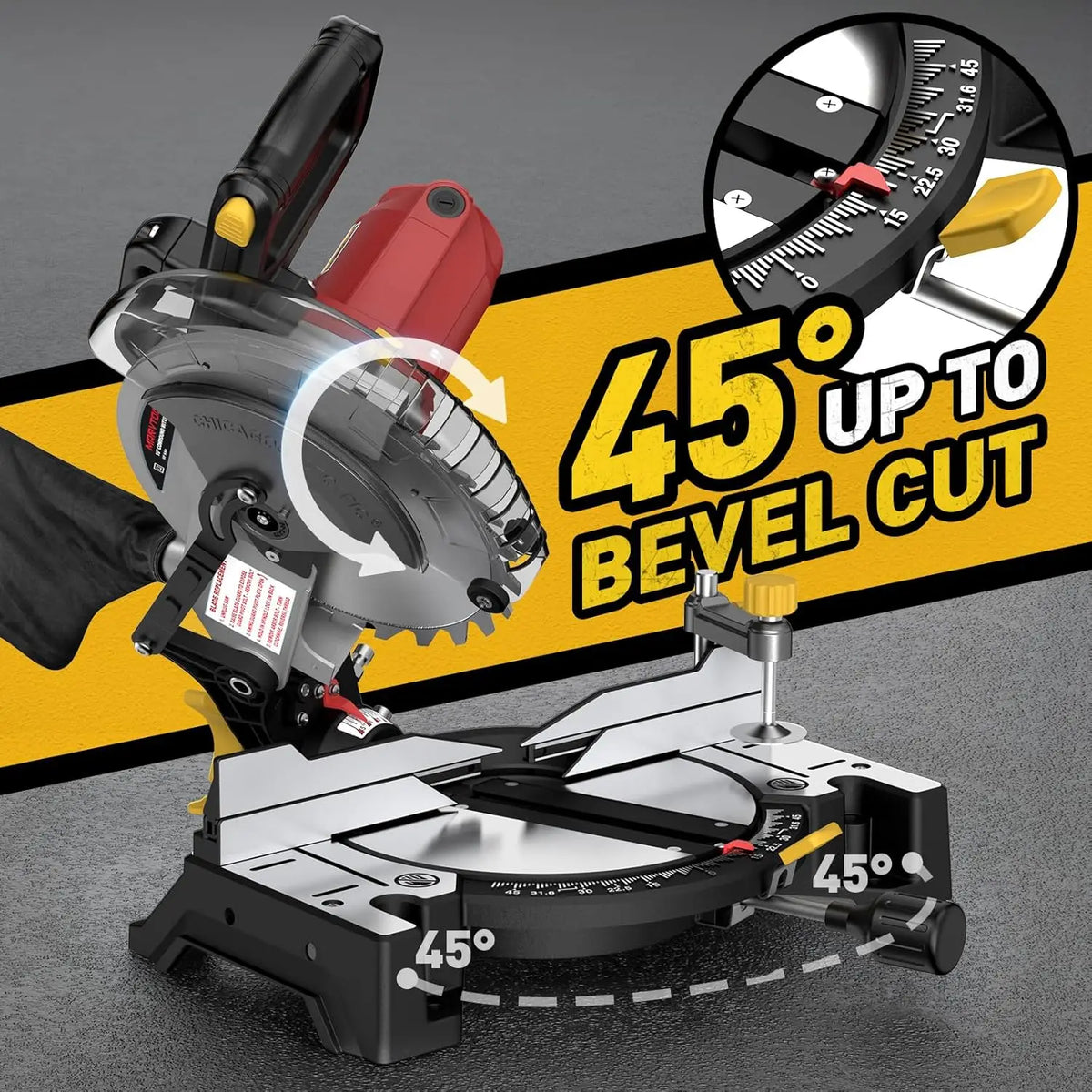 Single Bevel Compound Miter Saw Featuring 15 Amp Motor