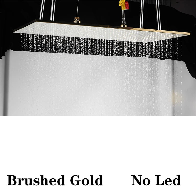 Wanmivezlo Led Rainfall Shower Head Wall Mounted Brass Faucet