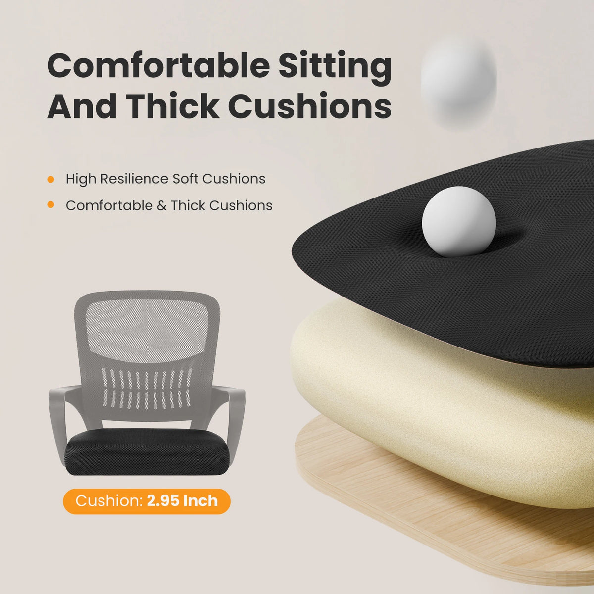 MCQ Ergonomic Mid Back Office Chair With Adjustable Lumbar Support