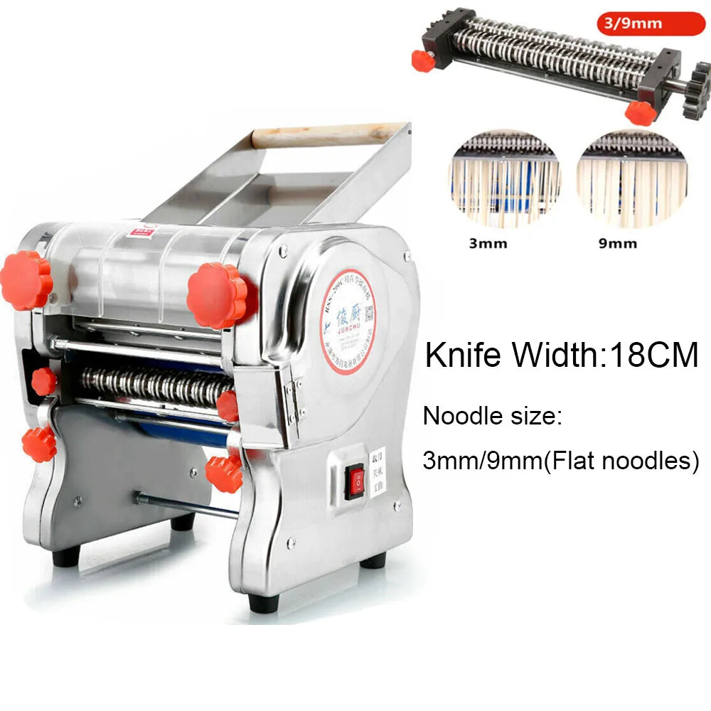 Commercial Stainless Steel Electric Pasta Noodle Machine Dual Knife 550W
