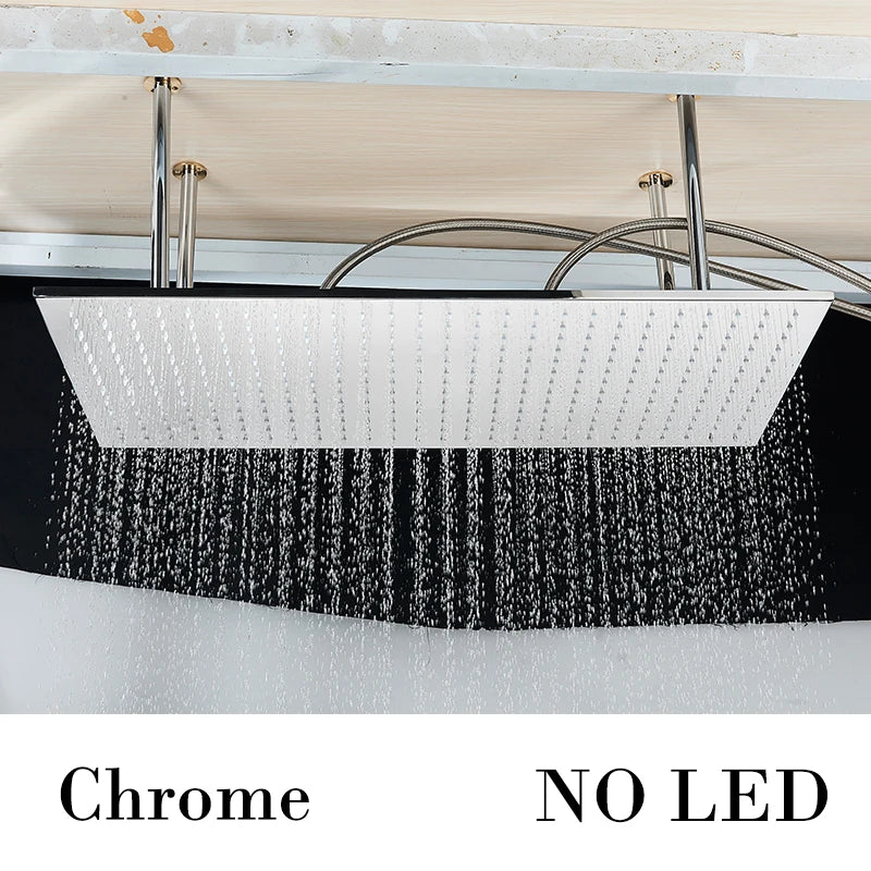 Wanmivezlo Led Rainfall Shower Head Wall Mounted Brass Faucet