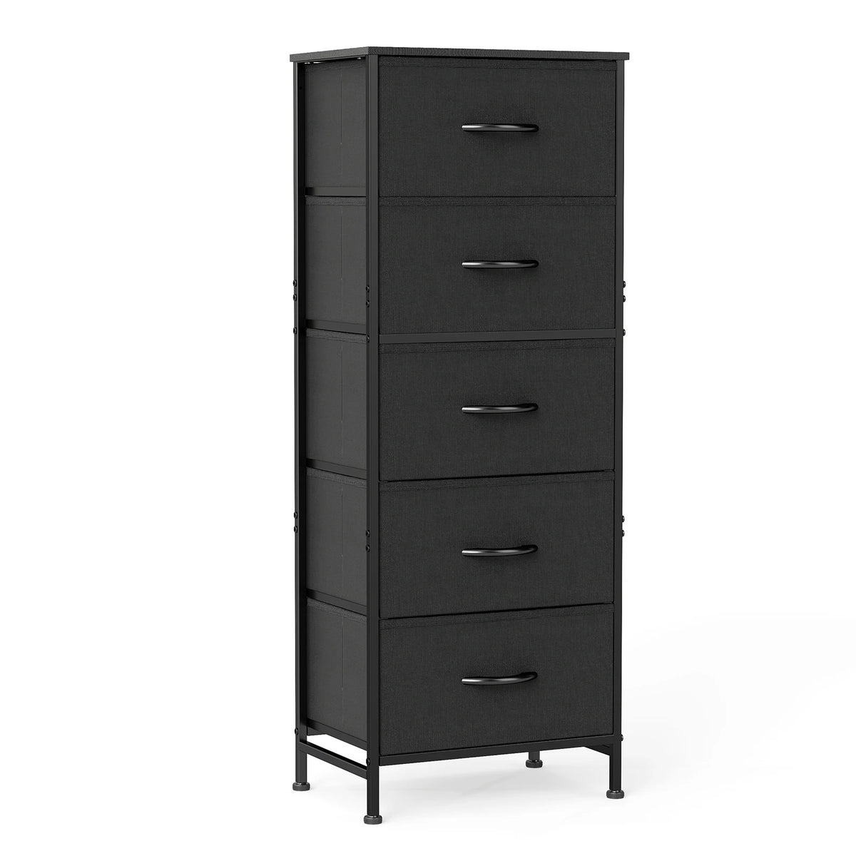 JHK 5 Drawer Fabric Dresser Steel Frame Bedroom Storage Unit