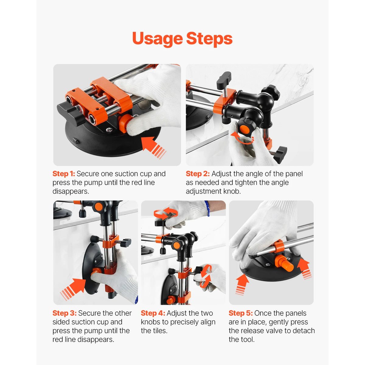 VEVOR 2 Pack Granite Seam Setter Adjustable Tile Joiner Leveling