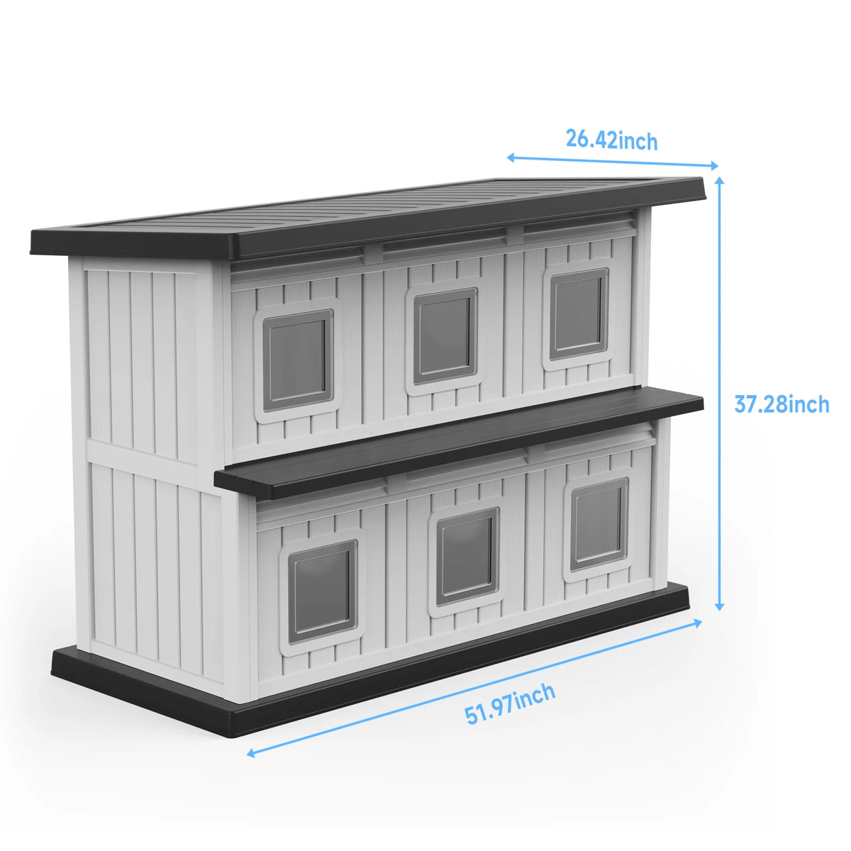 Weatherproof Dual Tier Resin Cat House For Indoor And Outdoor Use
