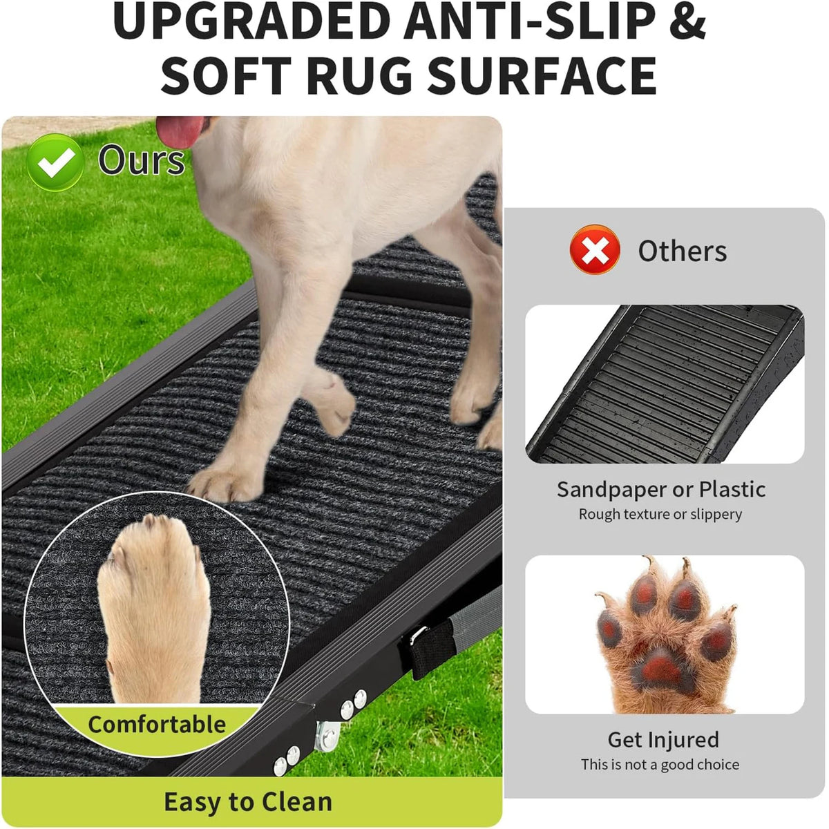 HiMISS Folding Dog Ramp Portable Non Slip Vehicle Pet Ramp