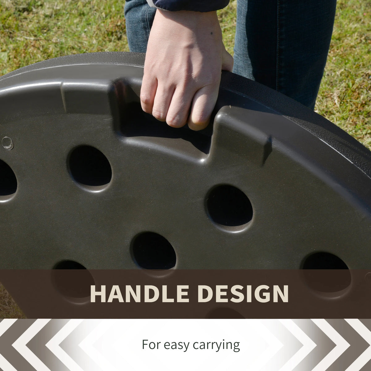 Cantilever Patio Umbrella Base Set, Fan Shaped Weights With Handles