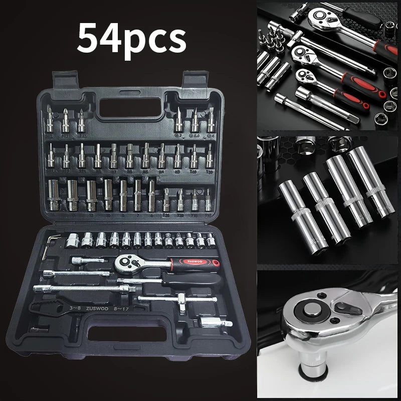Household Ratchet Wrench Socket Tool Set for Car Repairs