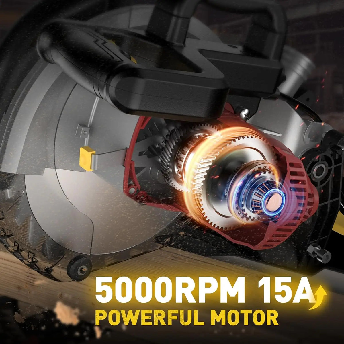Single Bevel Compound Miter Saw Featuring 15 Amp Motor